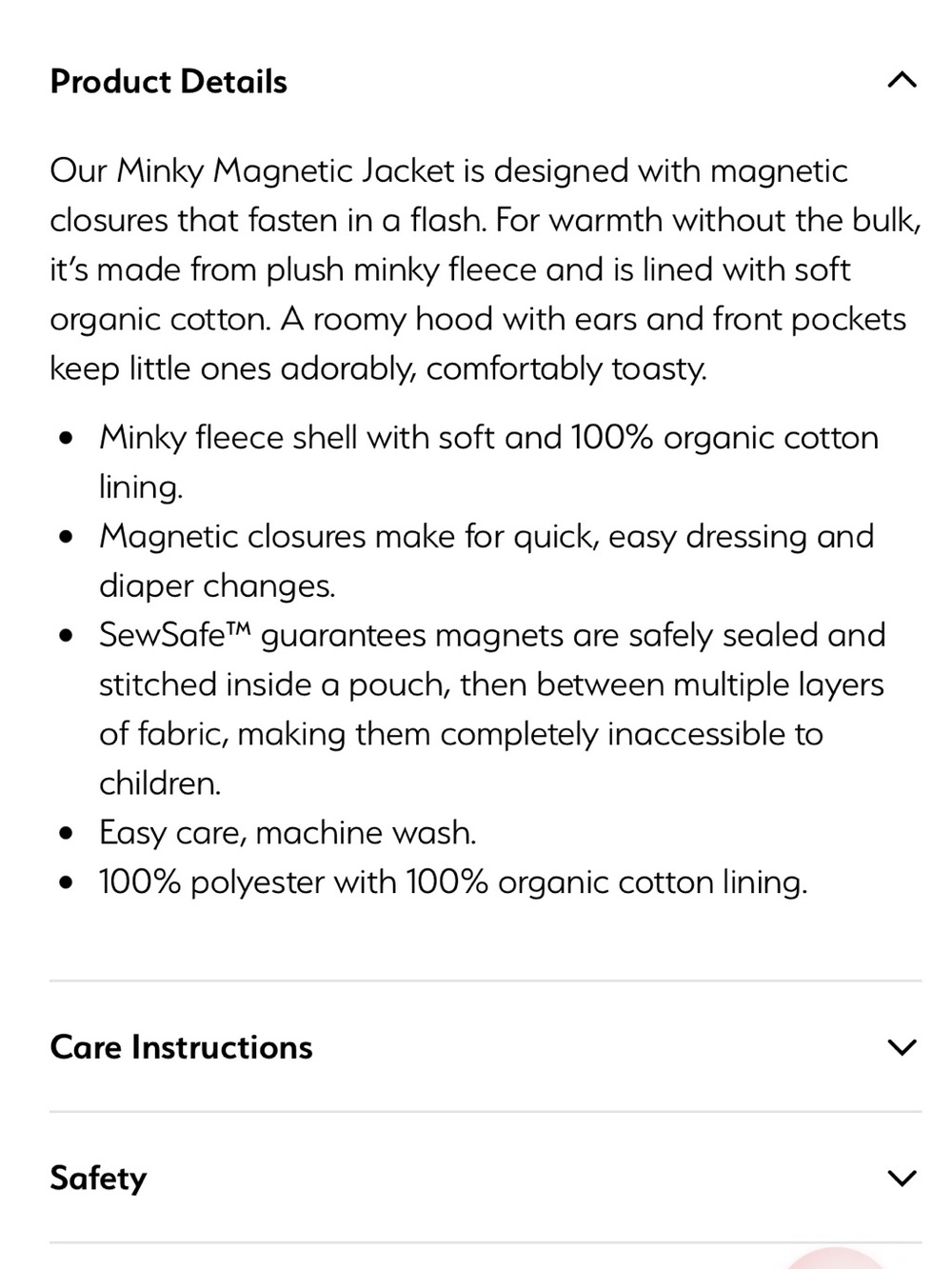 Magnetic Me Minky Jacket NWT 6-12 m Cream - Picture 2 of 6